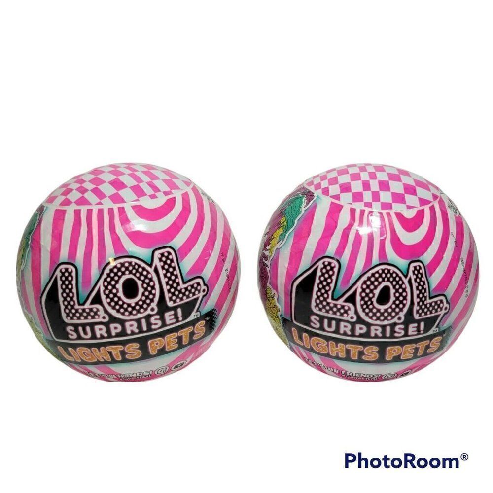 LOL Surprise Lights Pets Balls Doll Real Hair Collect Toys Blacklight - LOT OF 2